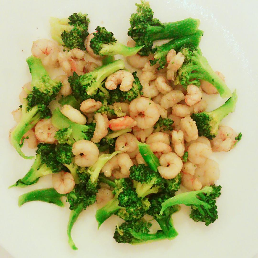 蒜蓉西兰花炒虾仁