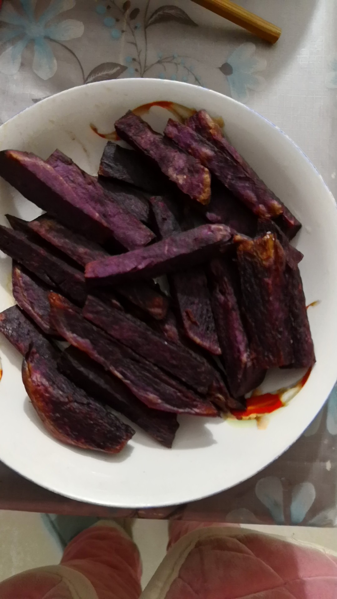 烤紫薯条的做法