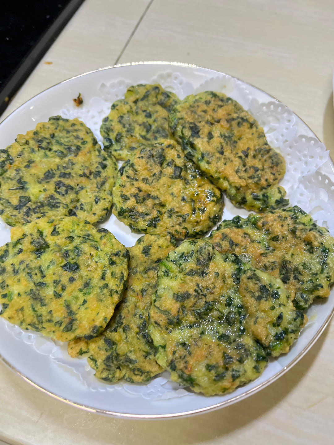 菠菜虾仁饼(可当一岁宝宝辅食)