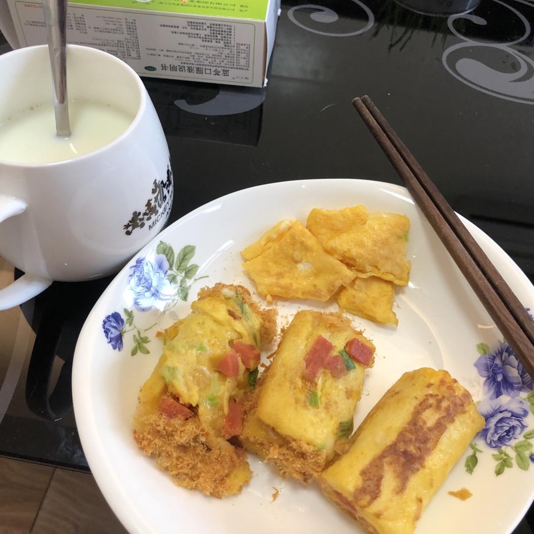 ㊙️5分钟搞定❗️会爆浆的芝士火腿吐司卷❗️