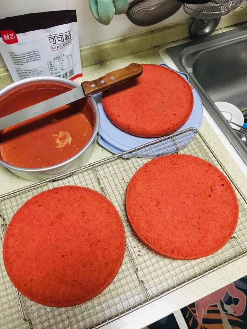 红丝绒戚风蛋糕胚（八寸）