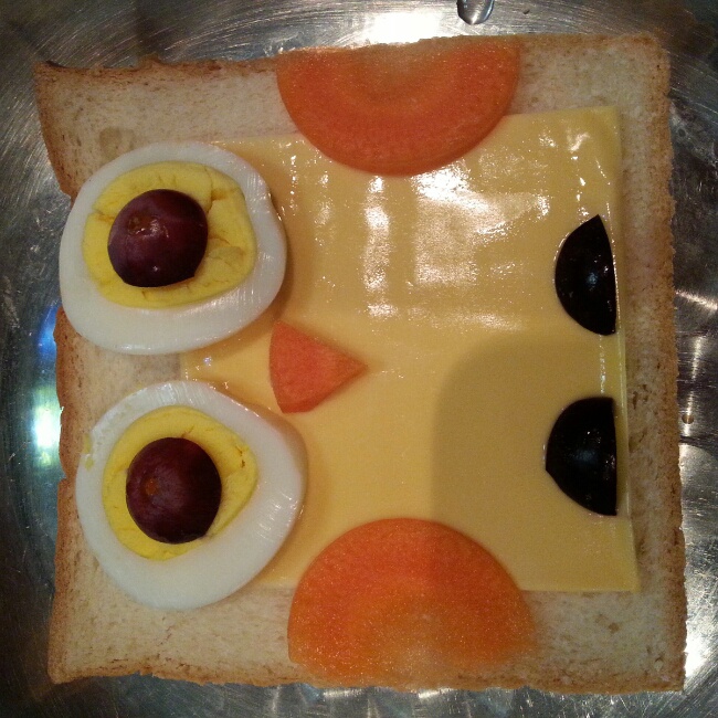 超萌猫头鹰吐司早餐