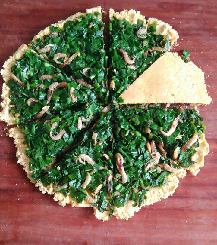 海蓝蓝babyblue做的老北京吃食—韭菜虾皮馅烀饼(老爸拿手面食之三)