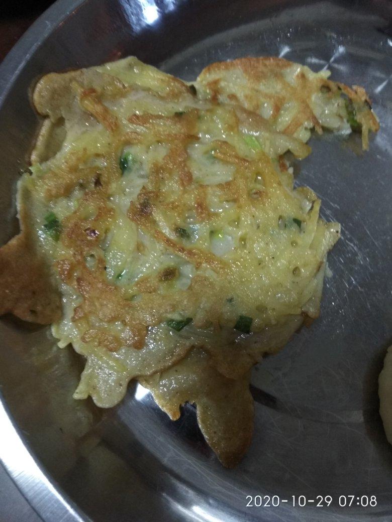 5分钟快手早餐👉土豆丝鸡蛋饼👈好吃到爆～