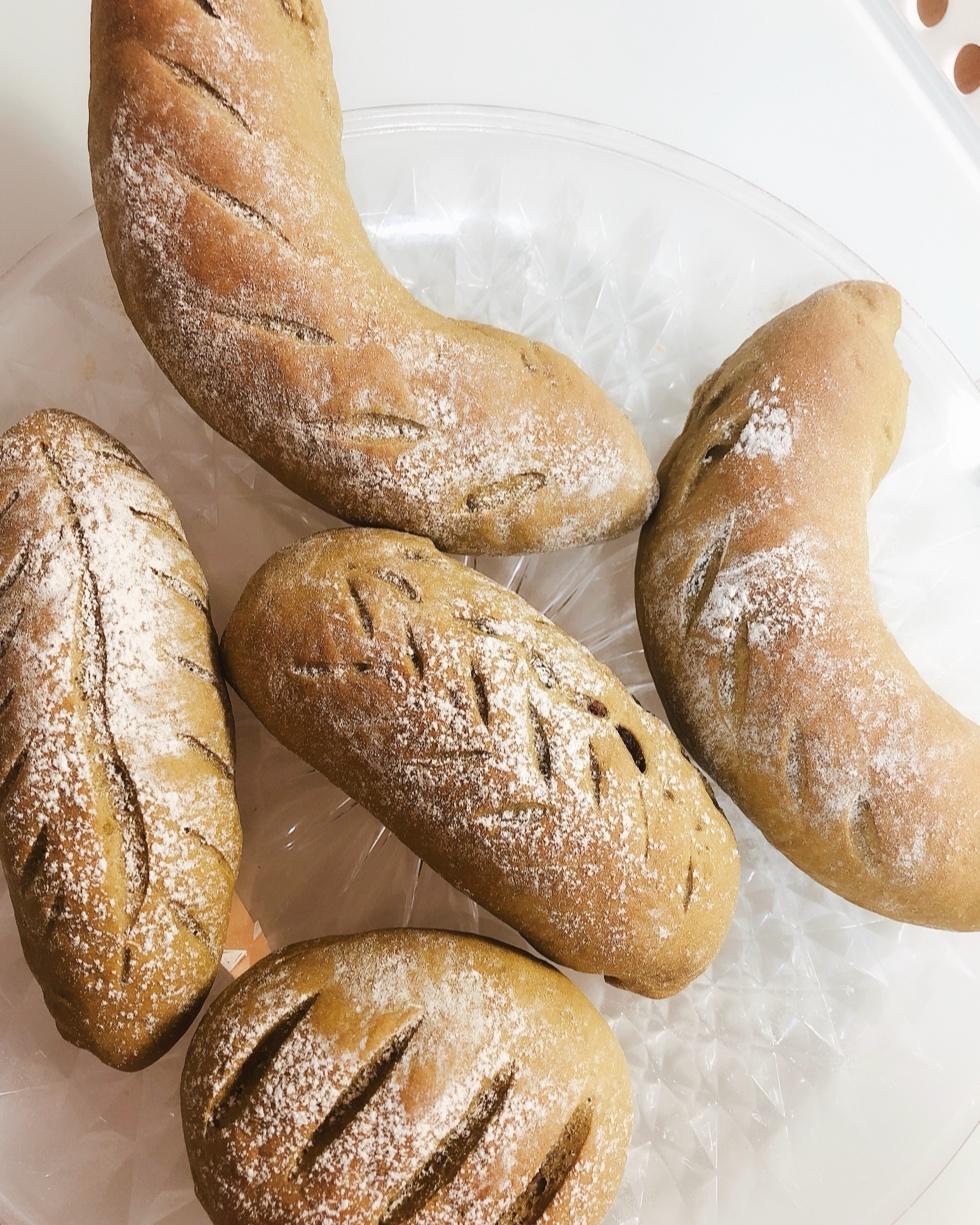 抹茶豆沙小面包（无油脂）