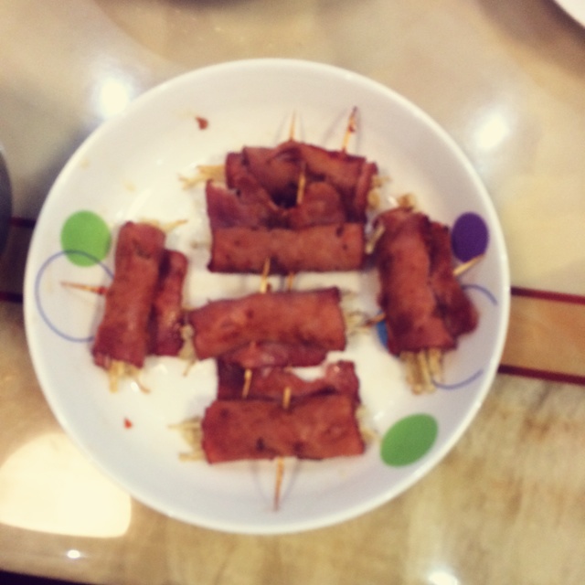 香煎培根金针菇卷