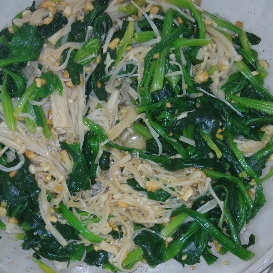 凉拌金针菠菜