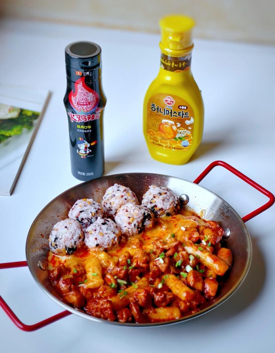 韩式火辣炒鸡芝士饭团