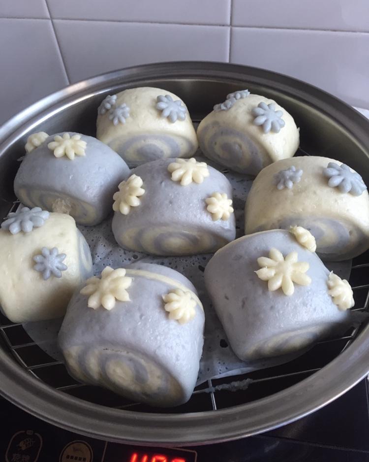 蝶豆花刀切馒头