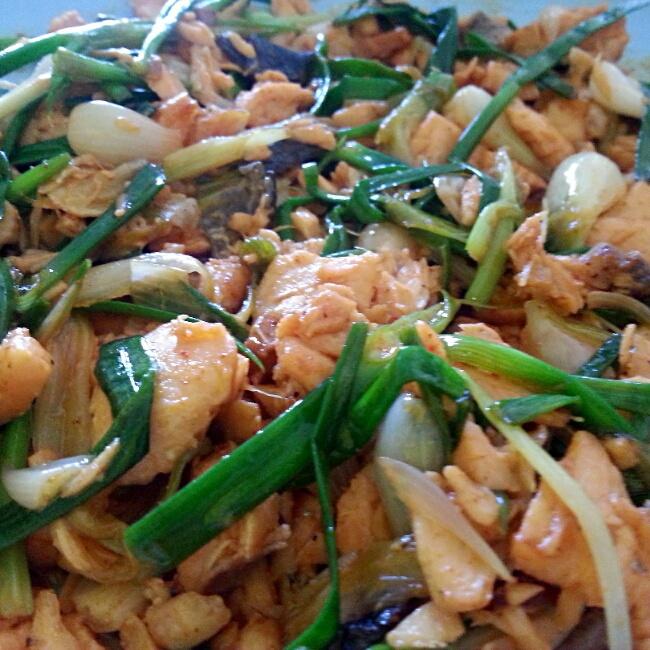 韩式葱 煎三文鱼的做法