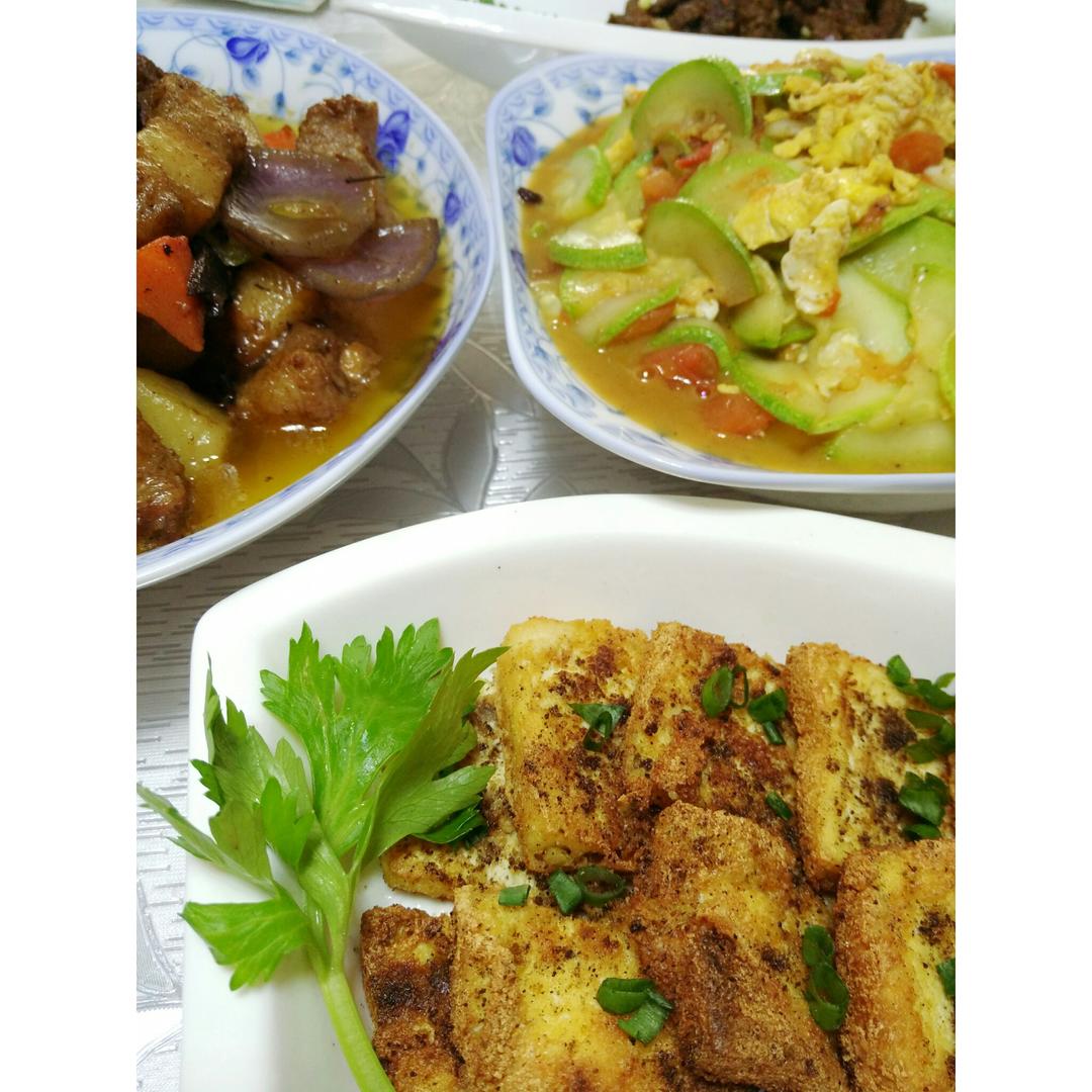 自制美味街头小吃-孜然豆腐