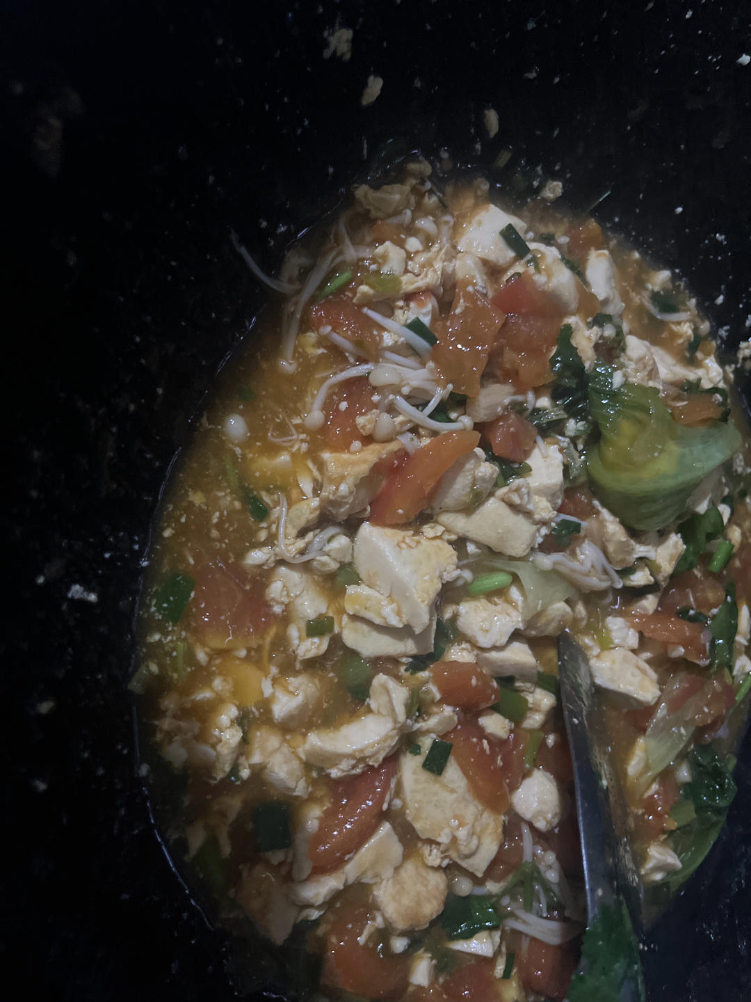 减脂餐—番茄金针菇焖豆腐