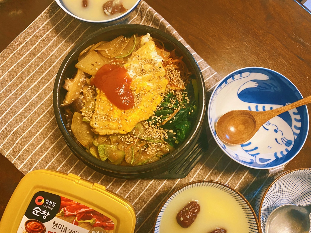 家庭版 简易 石锅/铁锅 韩式拌饭
