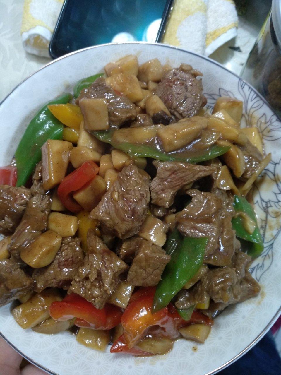 黑椒杏鲍菇牛肉粒