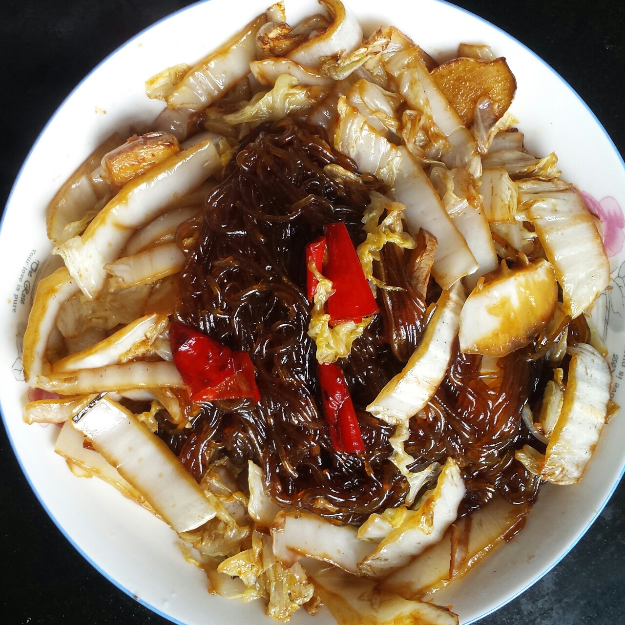 卷心菜炒粉丝 Glass noodles with Cabbage