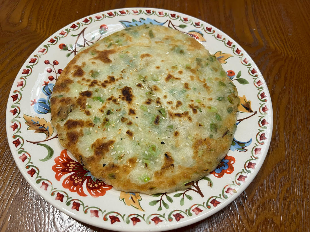 葱花大饼、蓬松柔软又简单的大葱烙饼