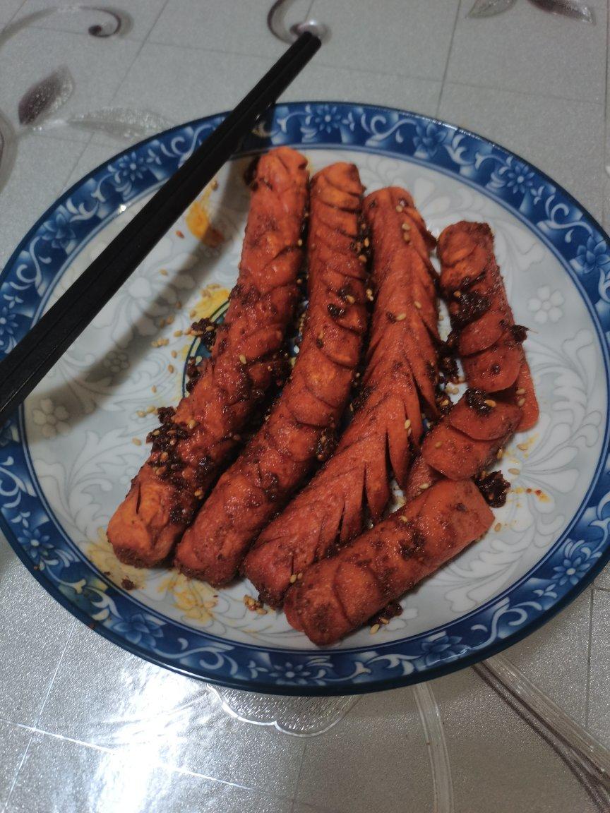 告别小吃摊-空气炸锅香辣火腿肠