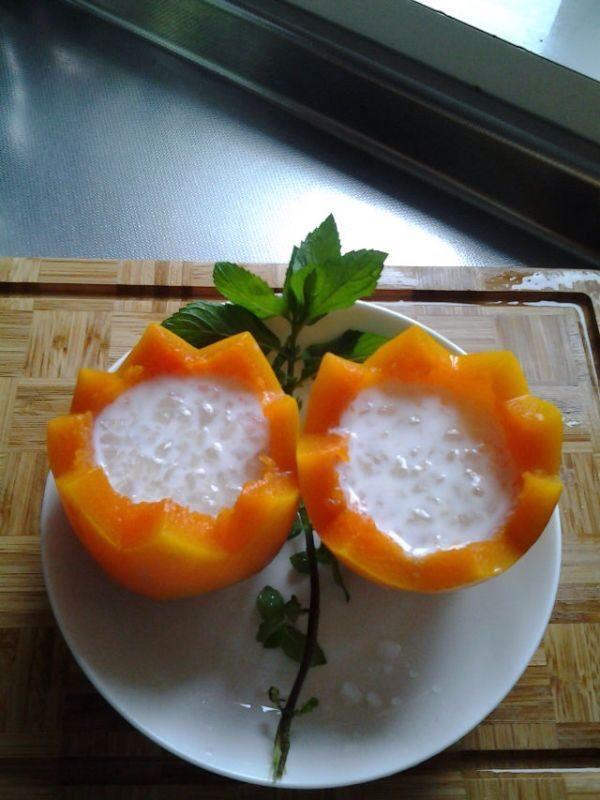 雪蛤冰糖炖木瓜的做法
