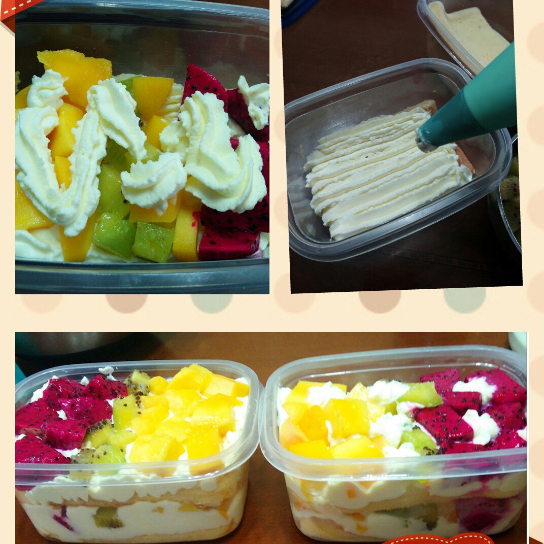 简单快手的便当饭盒水果盒子蛋糕