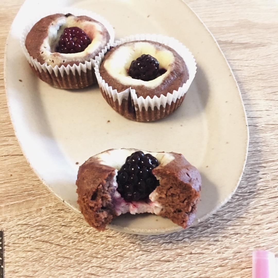 真香芝士可可蓝莓流心马芬低碳生酮