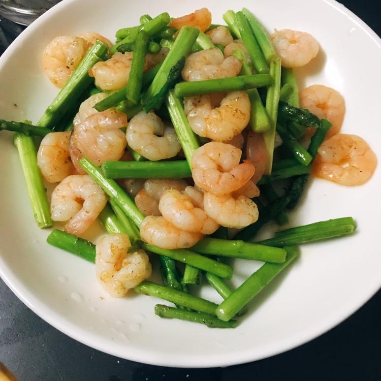 清炒芦笋虾仁