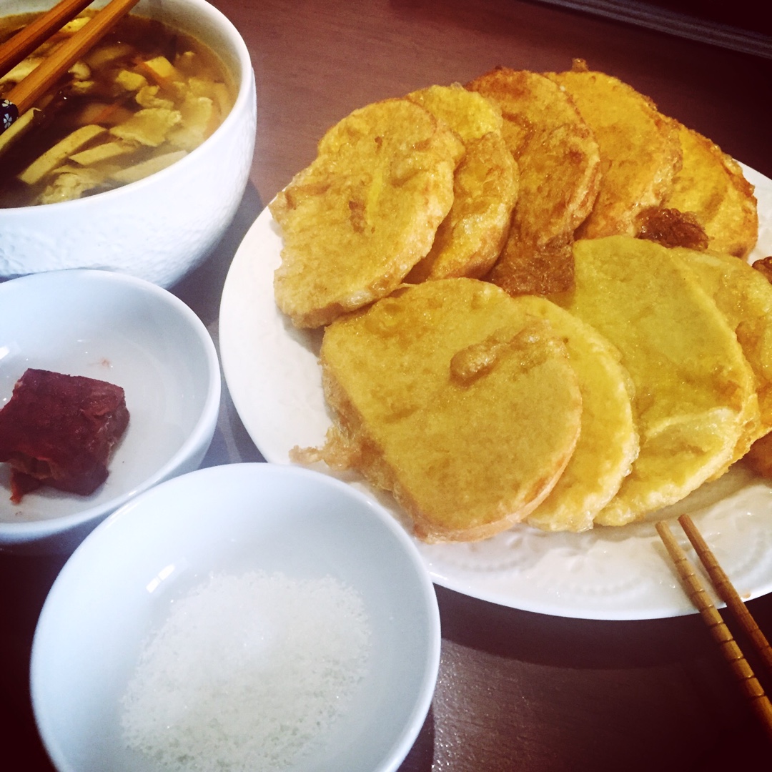 蛋液炸馒头片