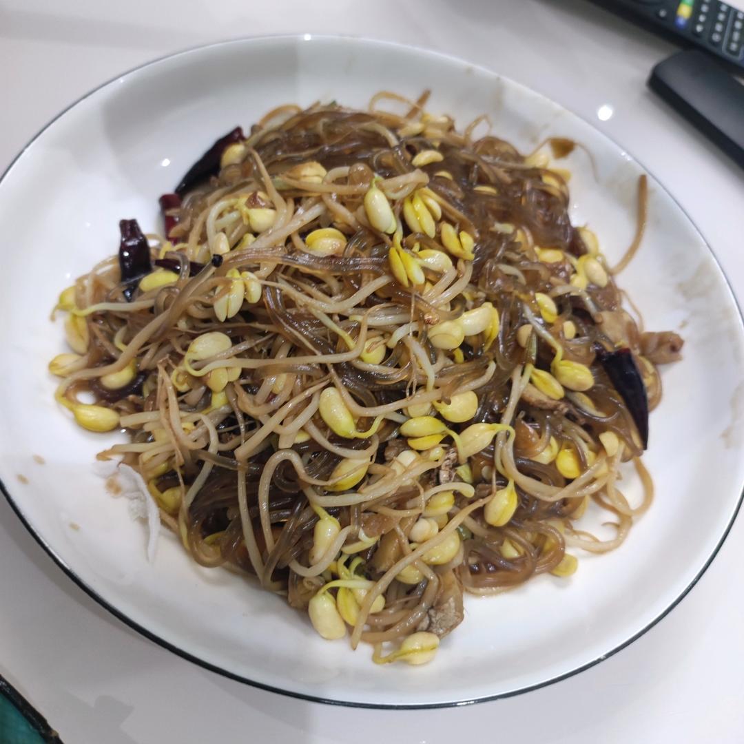 豆芽炒粉丝