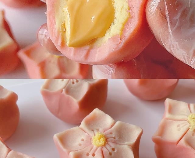 中式果子流心桃花糕的做法