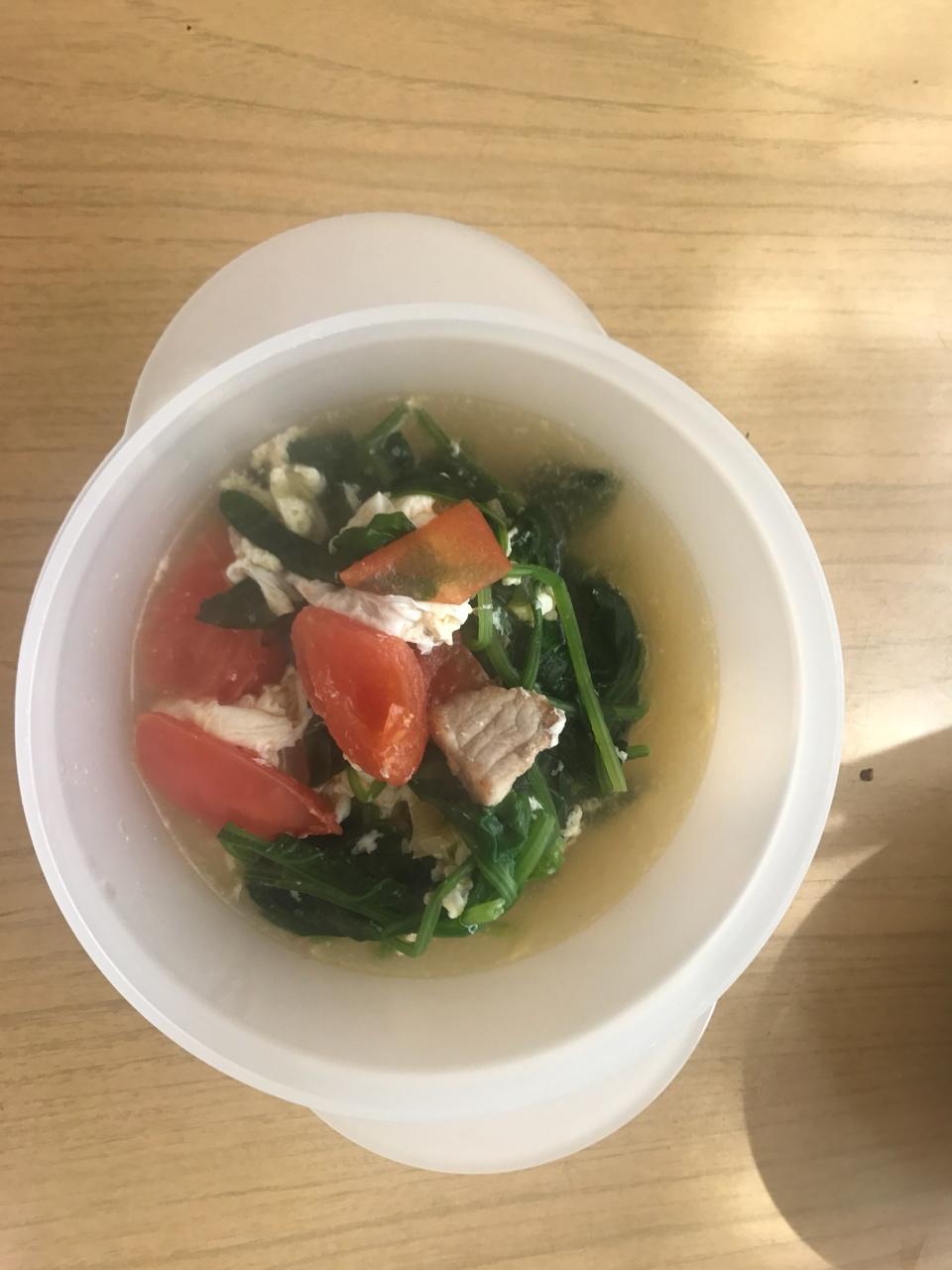 番茄鸡蛋菠菜汤