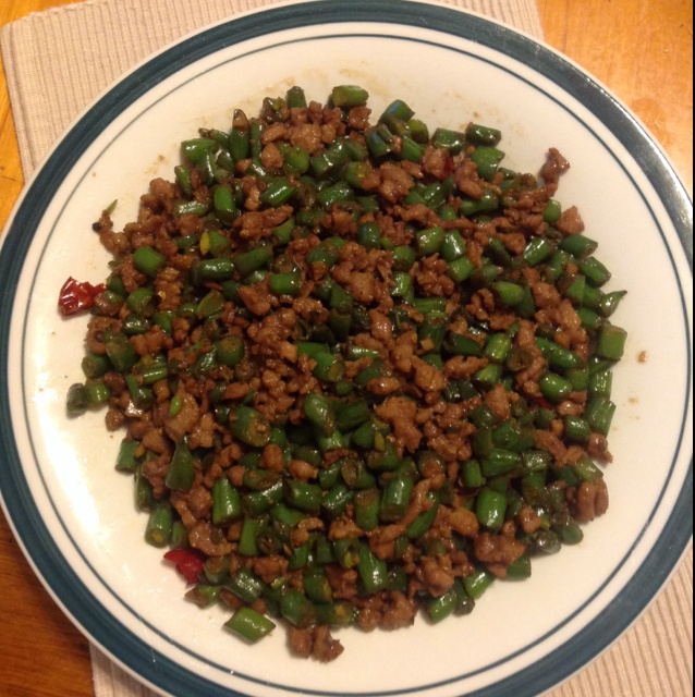 肉沫豆角下饭菜