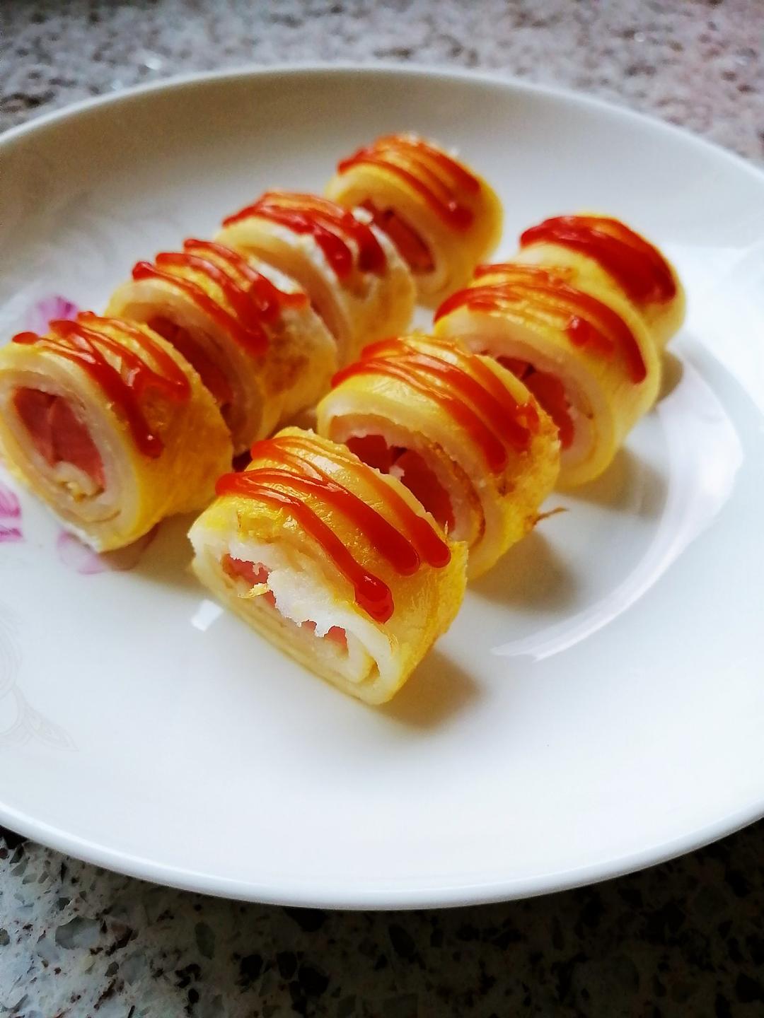 香葱火腿鸡蛋卷