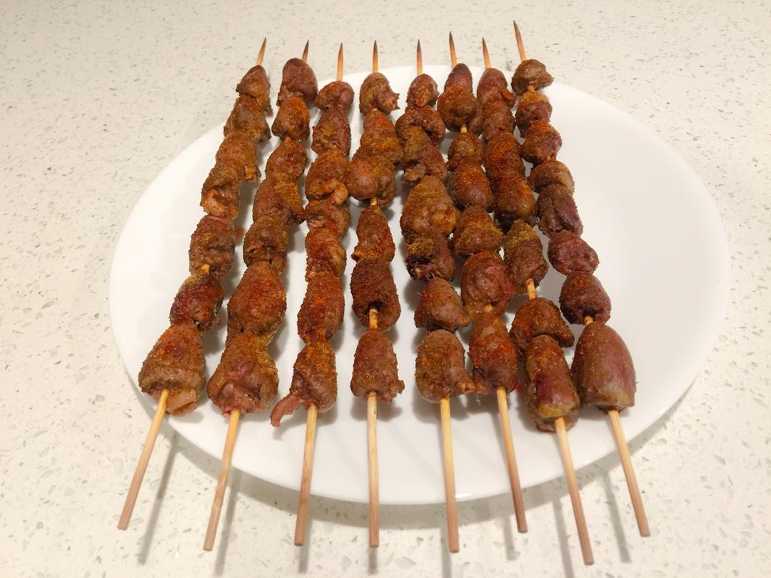 烤鸡心串