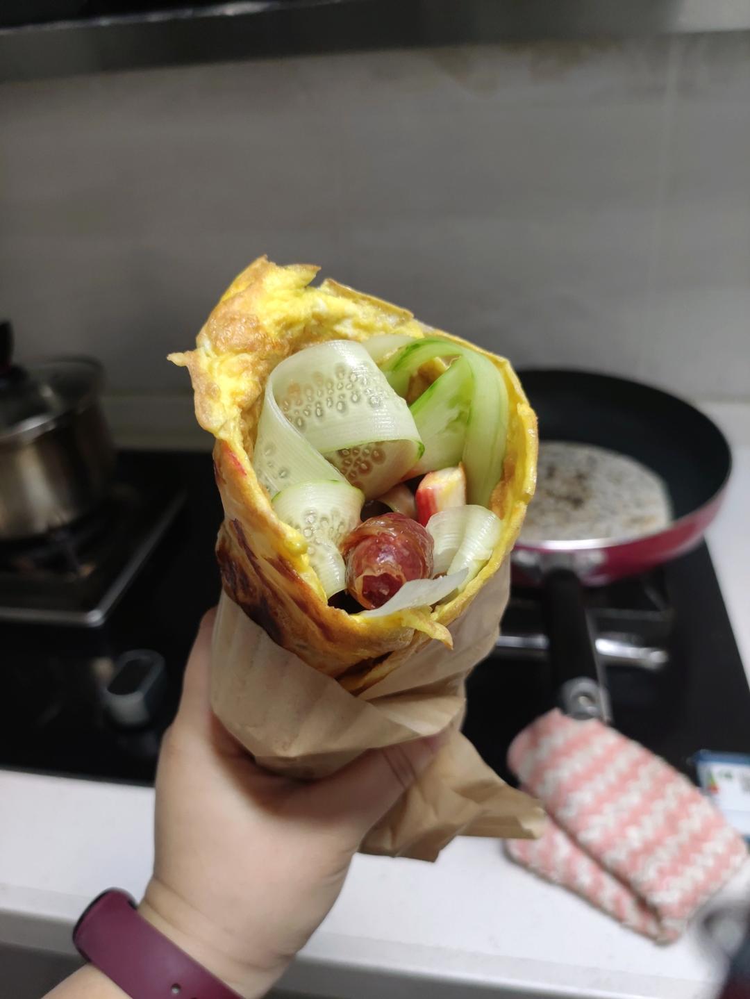 三分钟就可以做好孩子的早餐（手抓饼）