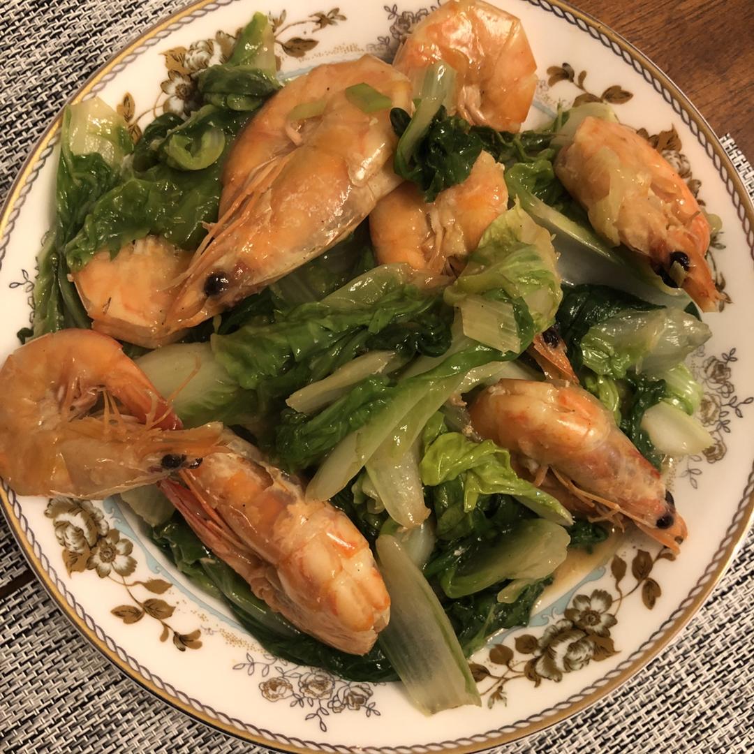 白菜炒虾