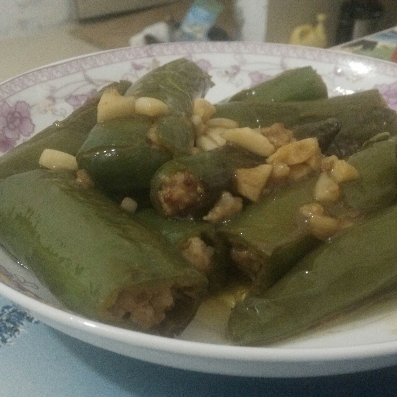 肉馅辣椒-新手下厨 stuffed Chili pepper