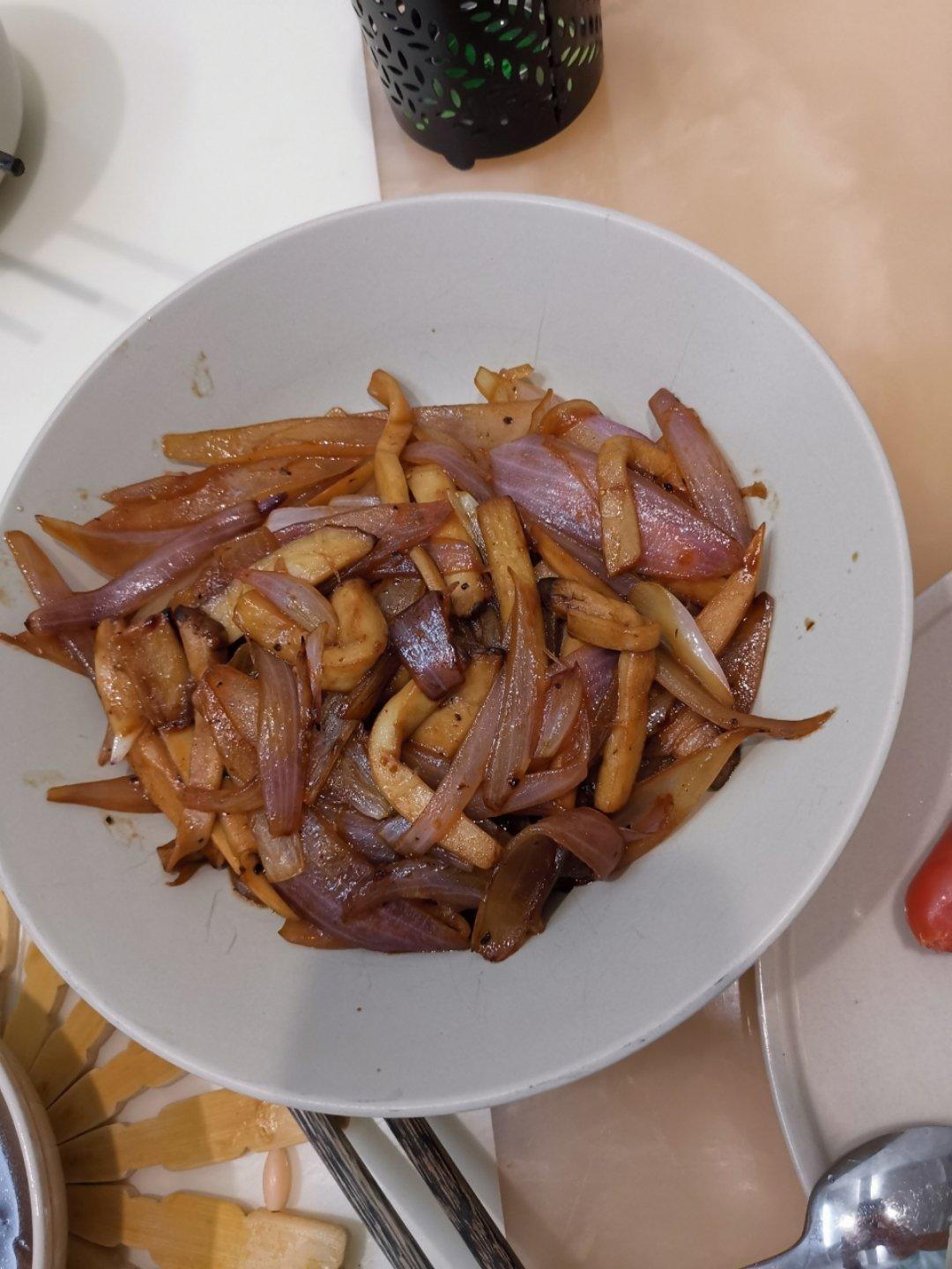 洋葱遇到杏鲍菇