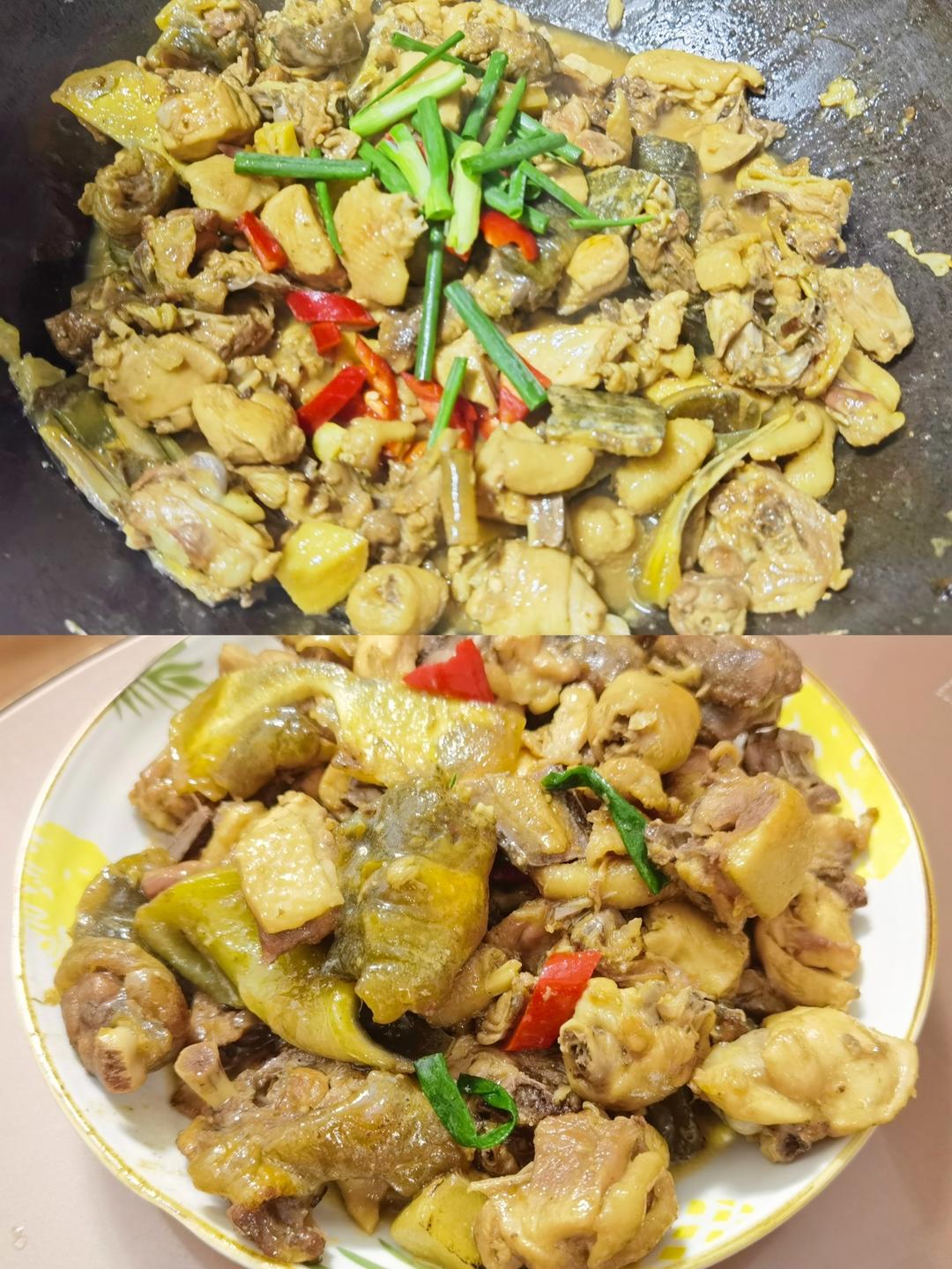 水鱼焖鸡的做法