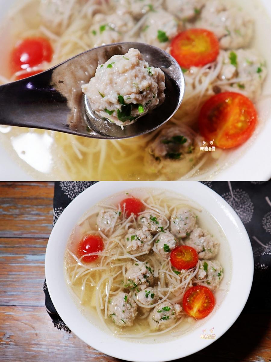 水汆肉丸子❗️（肉丸鲜嫩不柴有技巧）生汆丸子汤的做法
