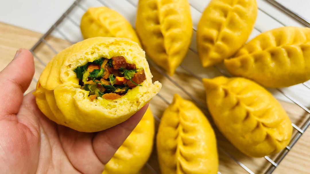 豌豆泥馅秋叶包