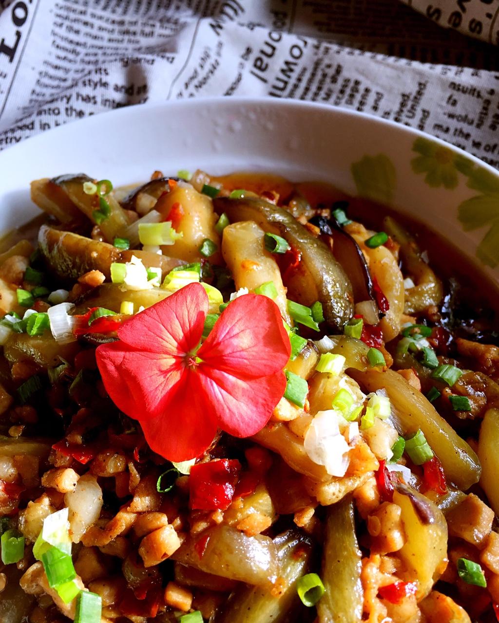 红烧肉沫茄子