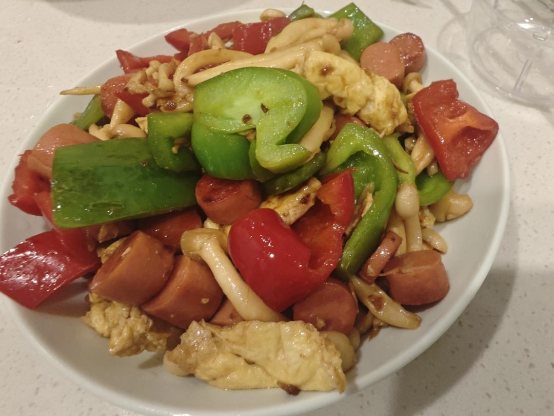 白玉菇炒火腿