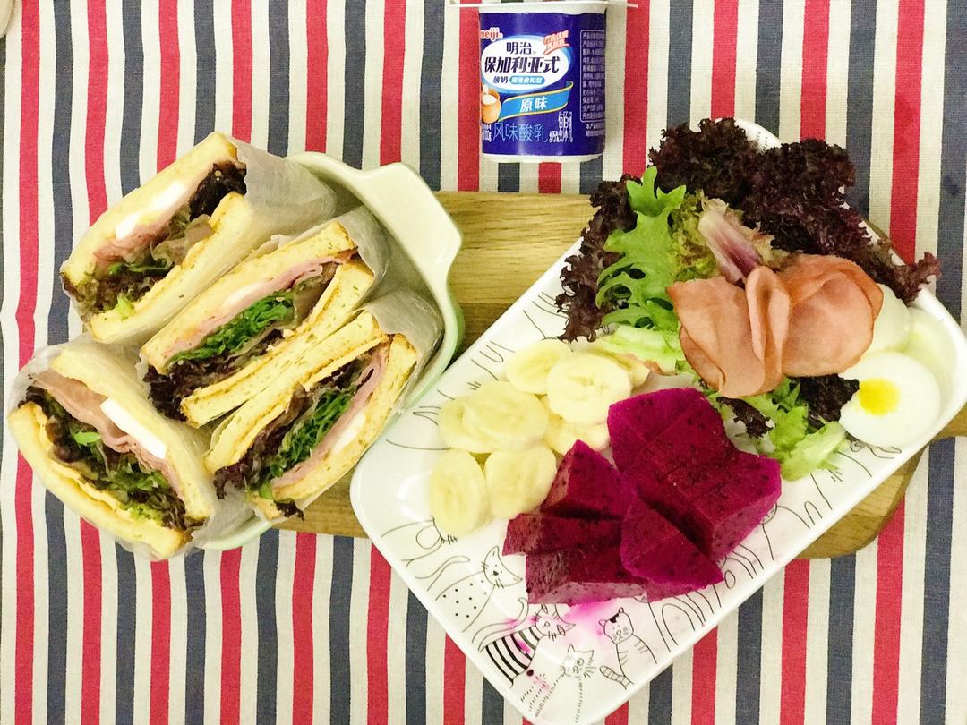 如何做超厚的沼三明治~详细tip！牛油果鸡蛋午餐肉三明治~