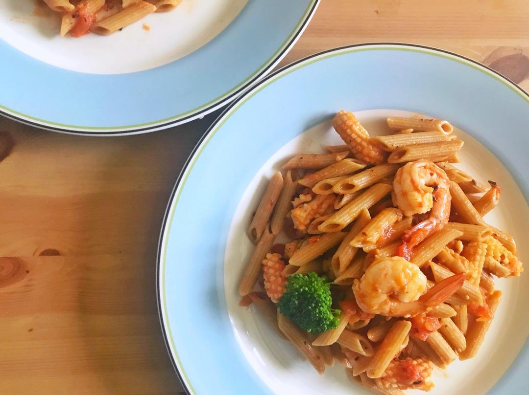 #挑战必胜客#西班牙风情海鲜意面