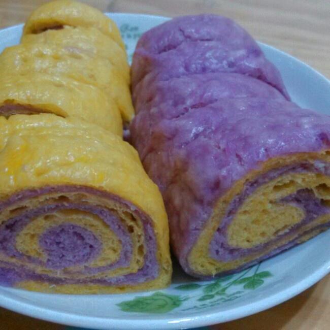 紫薯，南瓜双色花卷