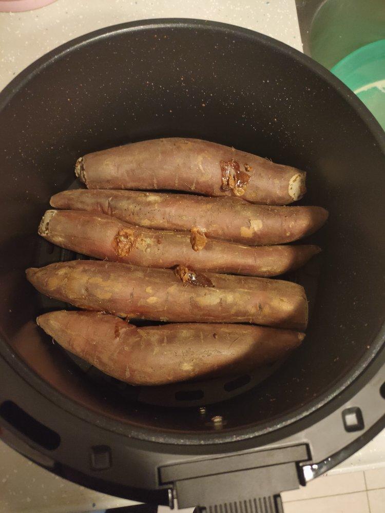 空气炸锅烤地瓜（洗净一个动作）