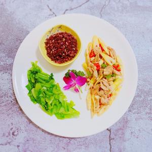 减脂餐/竹笋鸡饭+清炒芥菜的做法 步骤11