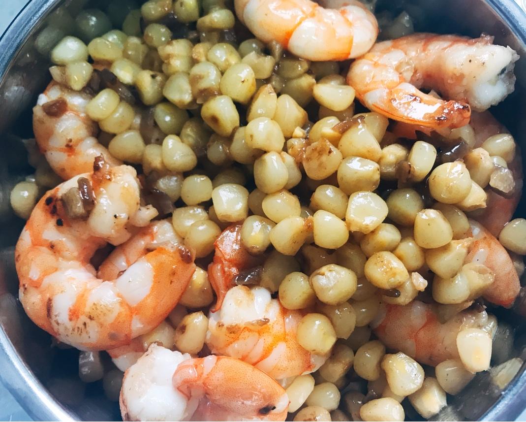 虾仁炒玉米青豆