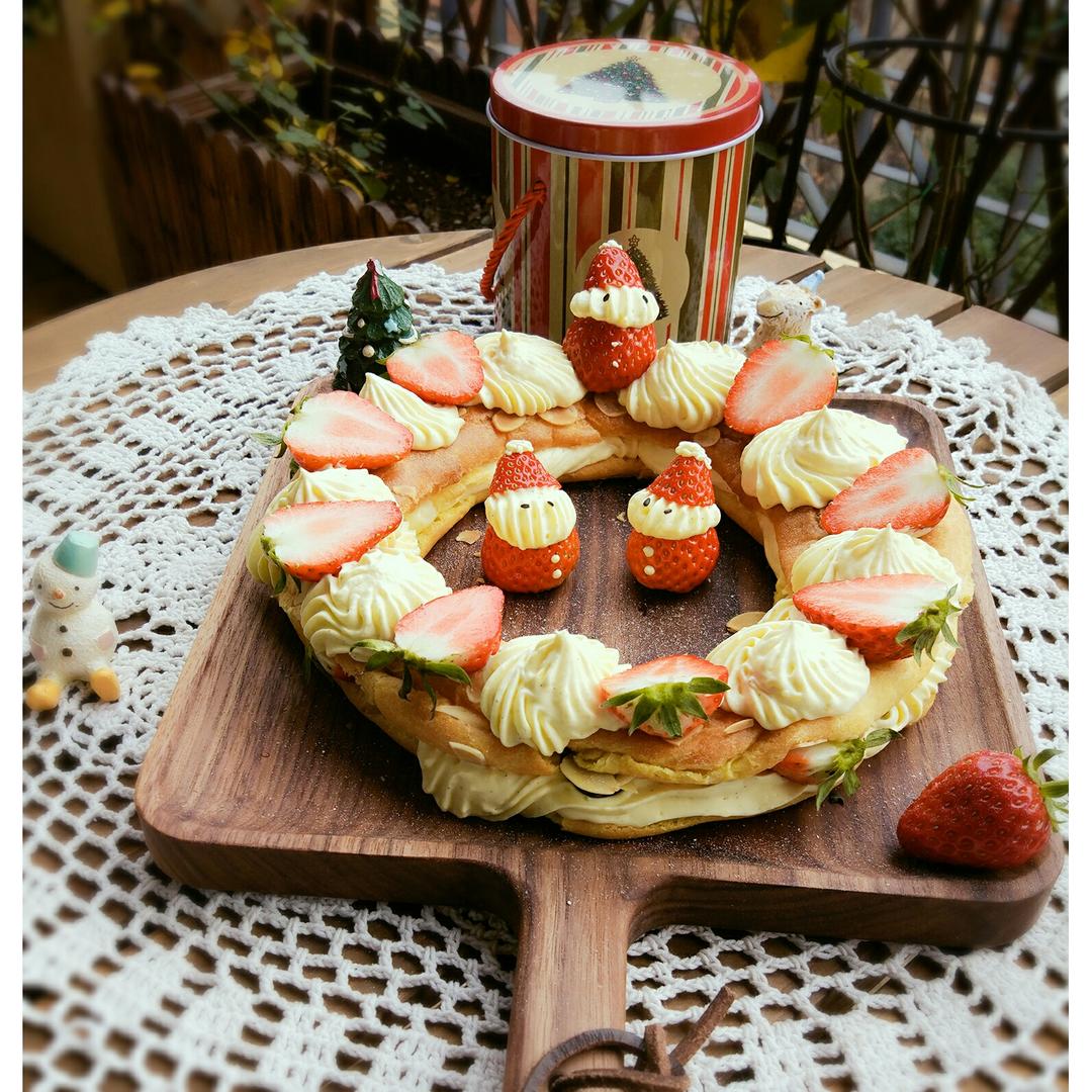 花环泡芙---圣诞节应景