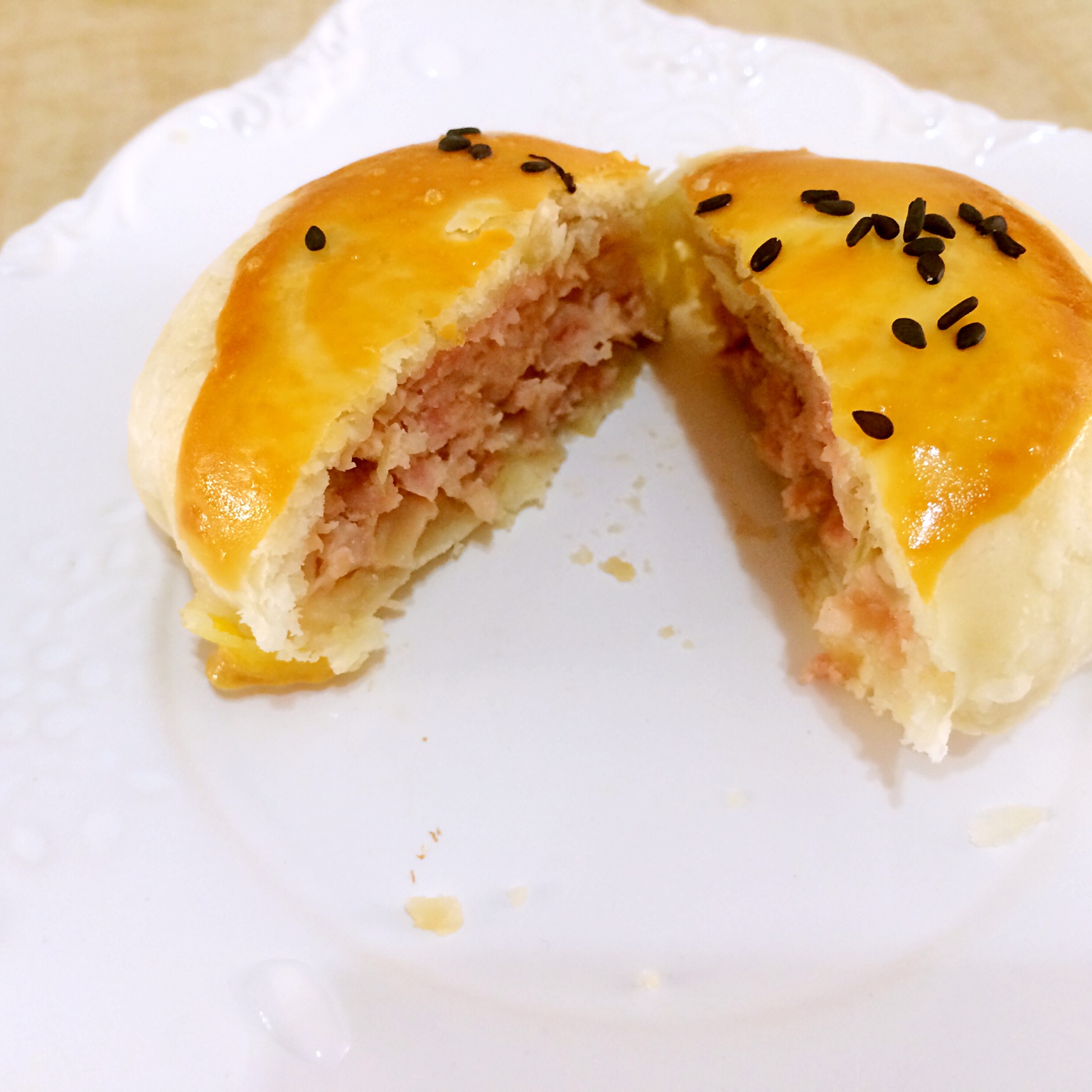 素油版酥皮鲜肉月饼，更健康