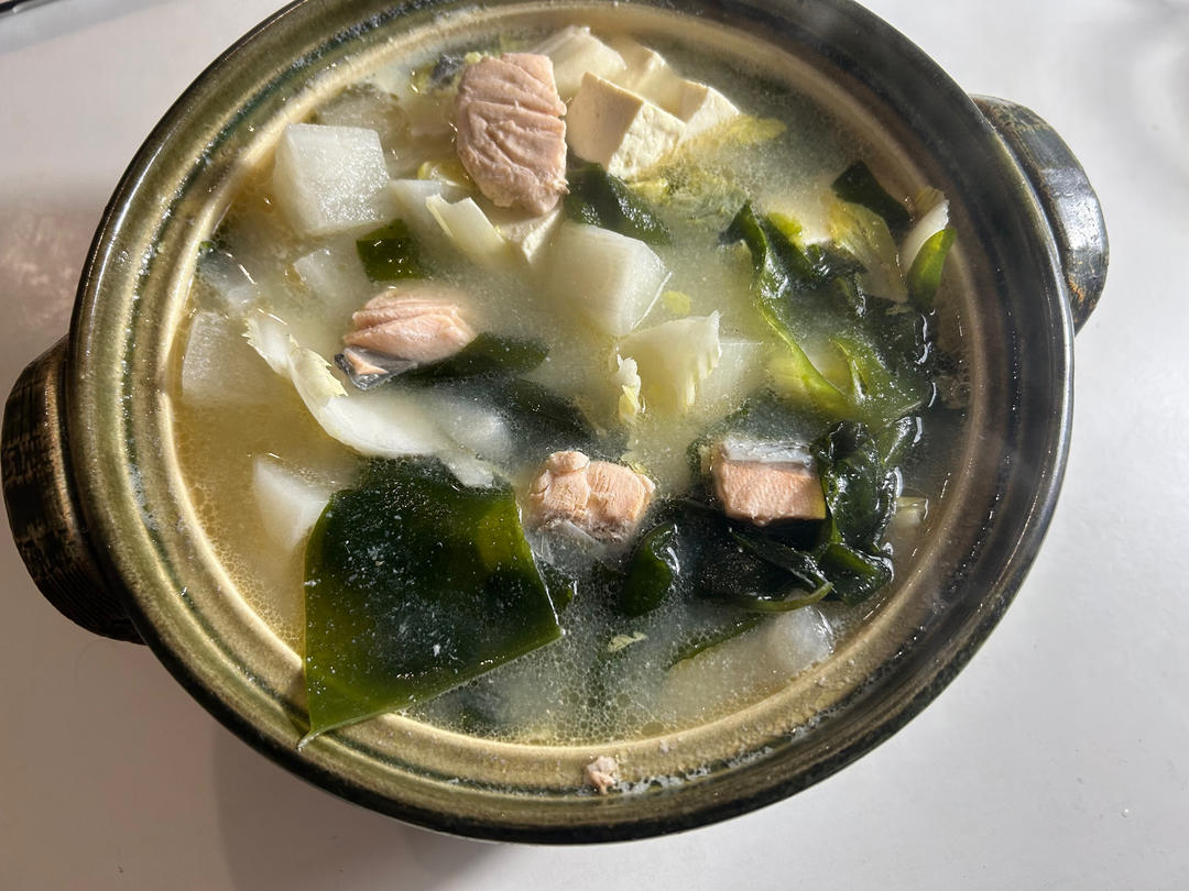 三文鱼豆腐味增汤（白味增）